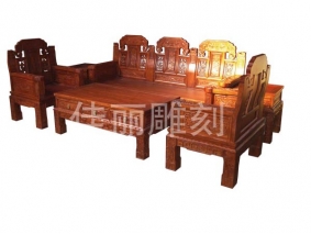 中式客厅老榆木沙发
